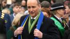 Taoiseach Micheal Martin during the St Patrick’s Day parade in London on Sunday March 13th, 2022. Photograph:  James Manning/PA Wire
