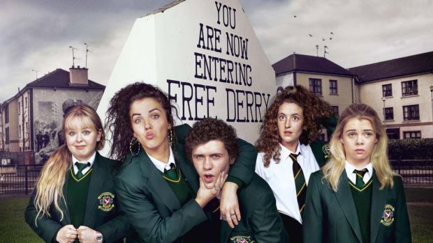The cast of Derry Girls, written by Lisa McGee
