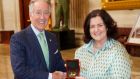 American Chamber Ireland president Catherine Duffy presents the Kennedy-Lemass Medal to Richard E Neal