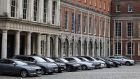 Ministerial cars and their drivers wait on a Cabinet meeting to end at Dublin Castle. Photograph: Nick Bradshaw/The Irish Times