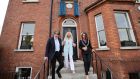  Property Owners Bernard Rogan and Kathleen O’Callaghan with Dublin’s Lord Mayor, Alison Gilliland after the formal unveiling of a commemorative plaque at the site of Patrick Pearse’s boyhood home on Sandymount Avenue. Photograph Nick Bradshaw for The Irish Times
