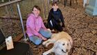 Laura Medvedieva with her son Artiom (12) and Golden Retriever Rix at  the CityWest conference centre. Ms Medvedieva said her son was very happy to have  friends at his new school there and ‘they didn’t even have a chance to say goodbye’.