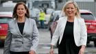 President and vice-president of Sinn Féin Mary Lou McDonald and Michelle O’Neill at the Belfast count centre on Friday. More than half of the 90 members to the Northern Ireland Assembly have been elected. Photograph: Jeff J Mitchell/Getty Images