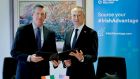 William McKeon, president and chief executive of Texas Medical Center, left,  and Leo Clancy, CEO of Enterprise Ireland, at the announcement of a strategic partnership. Photograph: Maxwell’s 