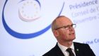 IMinister for Foreign Affairs Simon Coveney pictured  in Turin. Photograph: Marco Bertorello/AFP via Getty Images