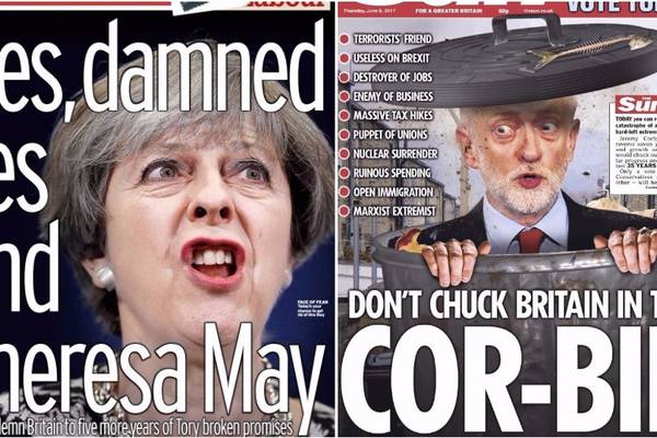 Tezza and Jezza in the Cor-bin: UK papers rally the vote