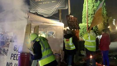Roscrea protest: Third night of demonstration over plans to house asylum seekers in hotel