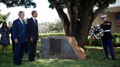 Obama and Bush meeting in Tanzania places president’s record on Africa under fresh scrutiny