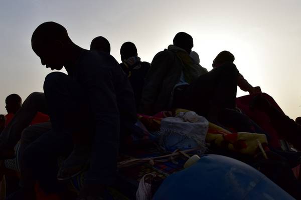 Sudanese refugees protest in Niger desert camp