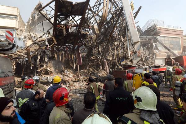 Iranian tower collapse  kills ‘at least 20 firefighters’