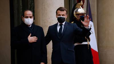 Macron refuses to link human rights to arms sales as Egypt’s leader visits