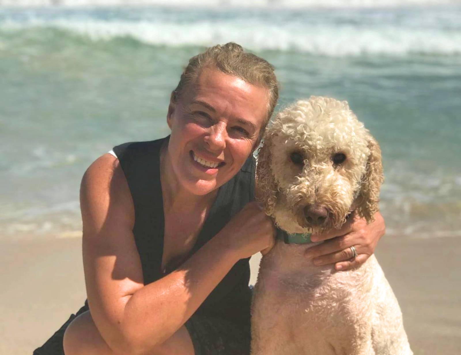 Gill Kenny in Perth with her dog George the Groodle