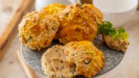 Jalapeño and smoked cheese scones with brown butter and bacon