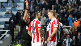 Newcastle eventually secure the points  after Mark Hughes and Stoke see red