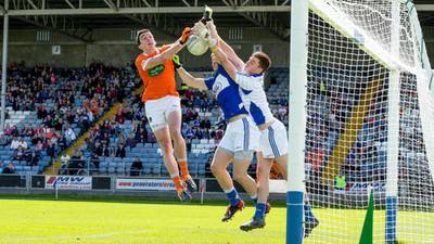 Ross Munnelly swings it around for Laois against Armagh
