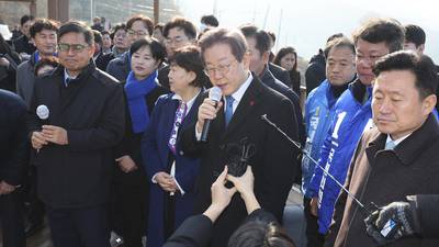 South Korea opposition leader stabbed in the neck during Busan visit