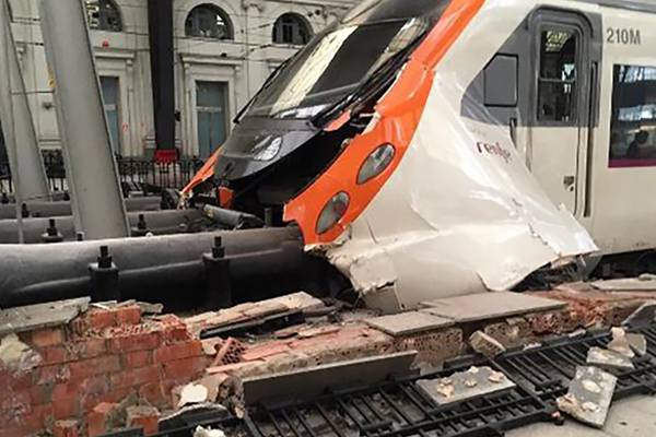 More than 50 injured after train crashes at Barcelona station