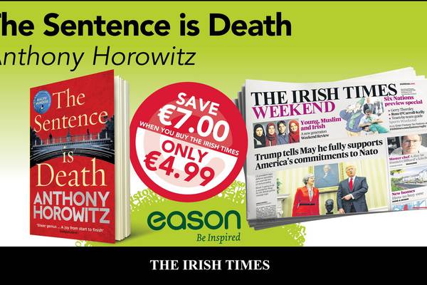 The Sentence is Death by Anthony Horowitz is this week’s Irish Times Eason offer
