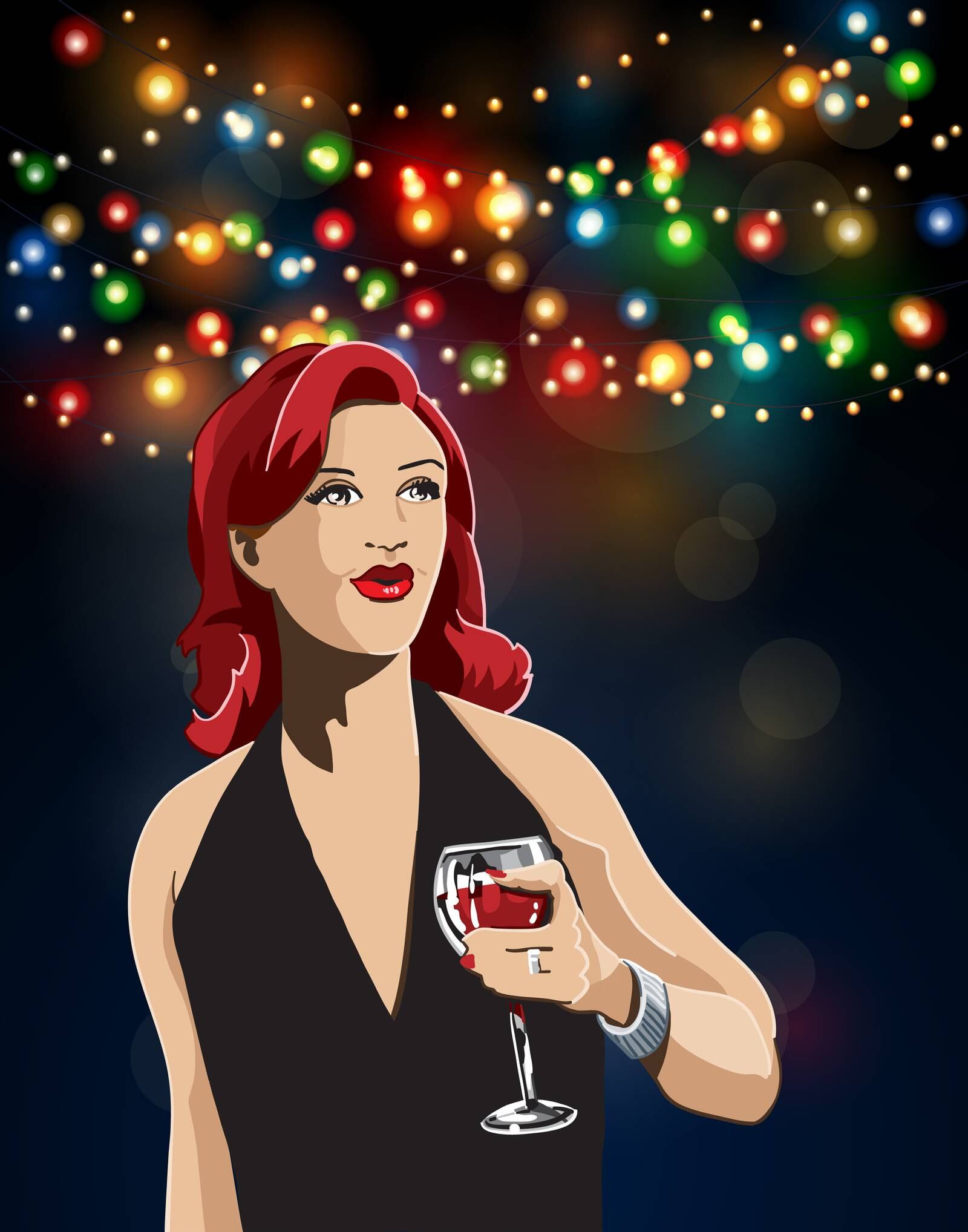 Mindful  drinking at Christmas illustration