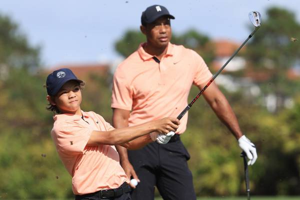 Tiger and Charlie Woods three shots back at PNC Championship
