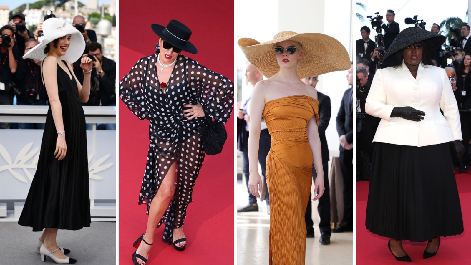 Margaret Qualley, Rossy De Palma, Anya Taylor-Joy and Yseult led the hat trend at Cannes. Photograph: Getty Images