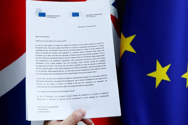 Brexit: EU letter not legal treaty but should be taken seriously