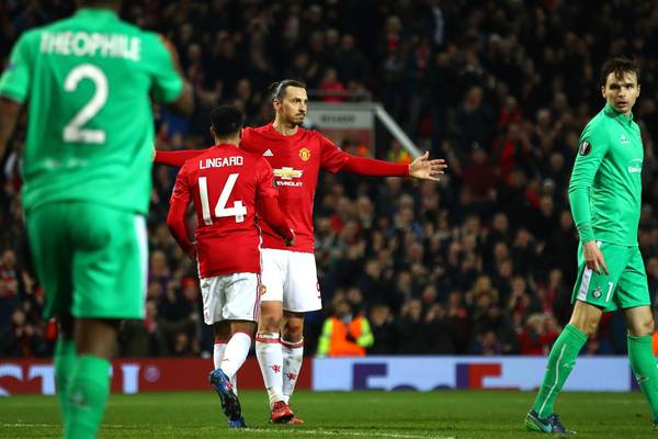 Ibrahimovic hat-trick puts Man United right in the driving seat