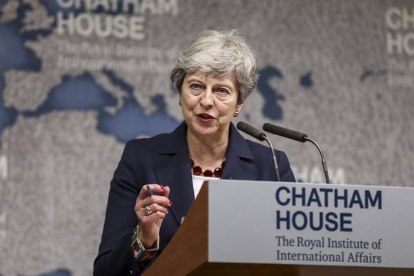 Spirit of political compromise urged by May in Chatham House