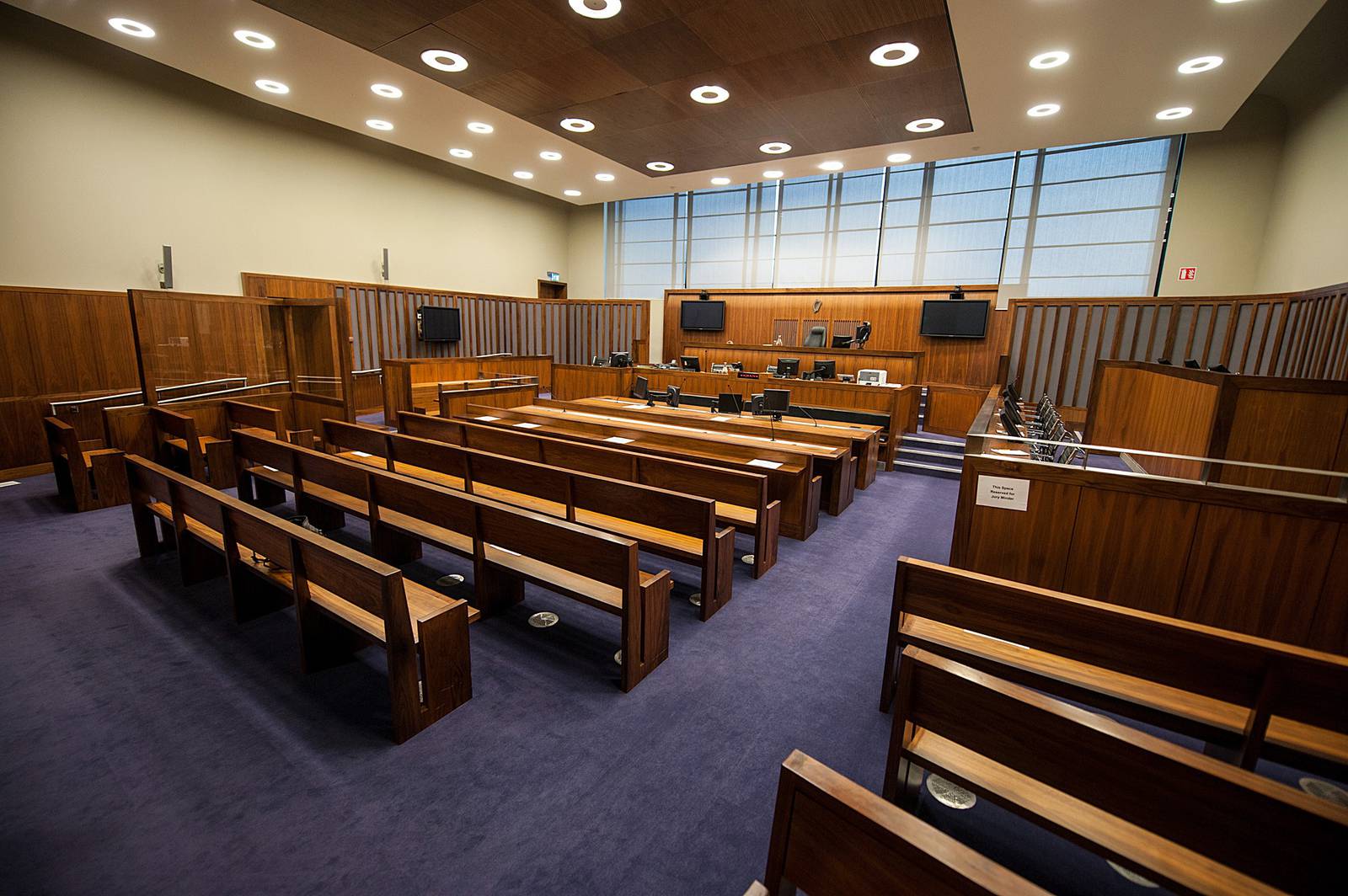 Pic shows: Court 13 at the CCJ in Dublin where the trial of Graham Dwyer who has pleaded NOT guilty to the murder Elaine O'Hara has opened, Thursday 22-01-2015.
Pic: Collins Courts.