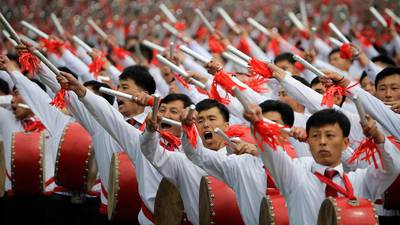 Kim Jong-un oversees giant rally in Pyongyang to end congress