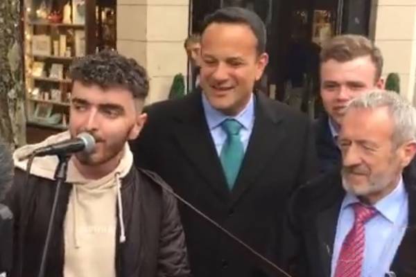 Leo Varadkar joins in rendition of Zombie on streets of Limerick