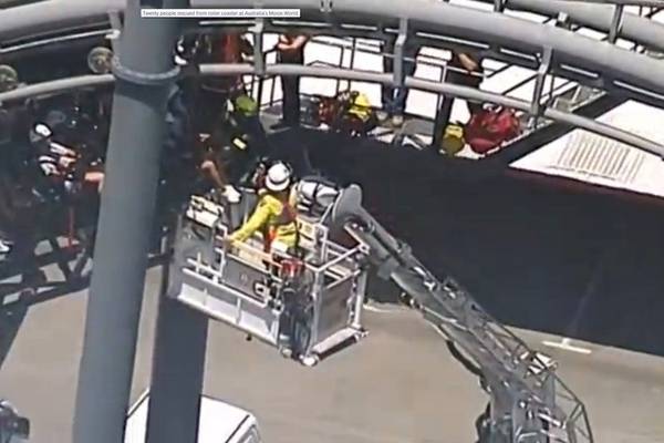 Twenty people trapped on Australian roller coaster ride