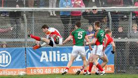 Brian Hurley’s late fisted goal against Mayo secures Cork semi-final spot