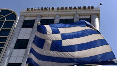 Greek stocks plunge, banks hammered, after five--week crisis shut down
