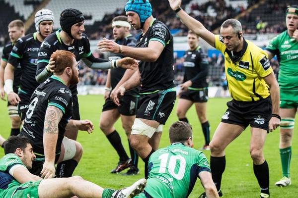 Connacht trounced by Ospreys as Jack Carty limps off