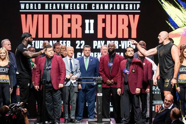 Tyson Fury weighs in three stone heavier than Deontay Wilder in Las Vegas