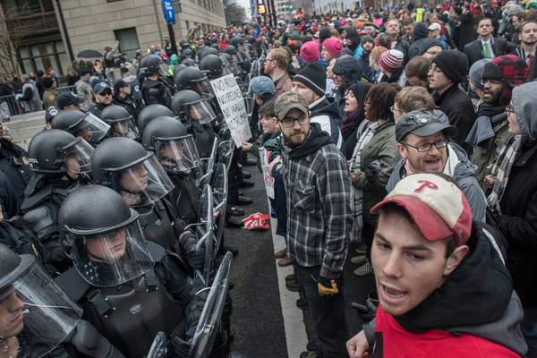Dozens arrested on inauguration day as protests erupt in Washington