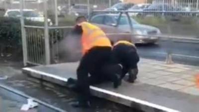 Luas operator investigating incident where man restrained at station