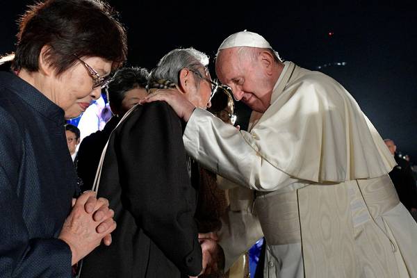 Pope condemns ‘immoral’ nuclear weapons during visit to Japan