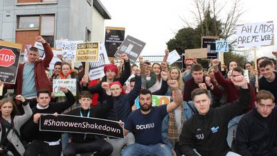 DCU students protest rent hikes