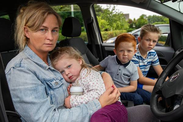 Mother and five children sleeping in car while seeking accommodation
