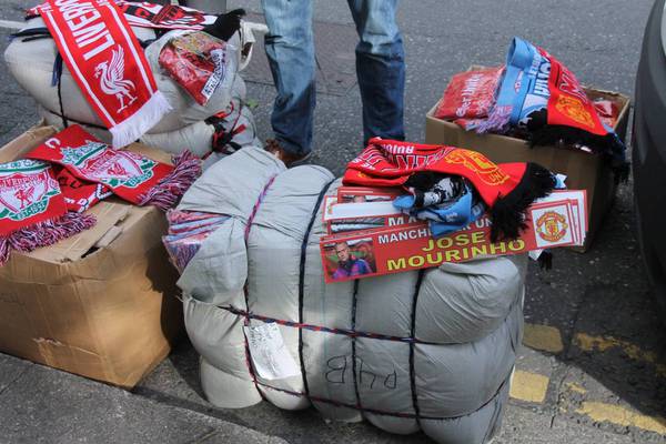 Gardaí seize fake soccer merchandise at United match