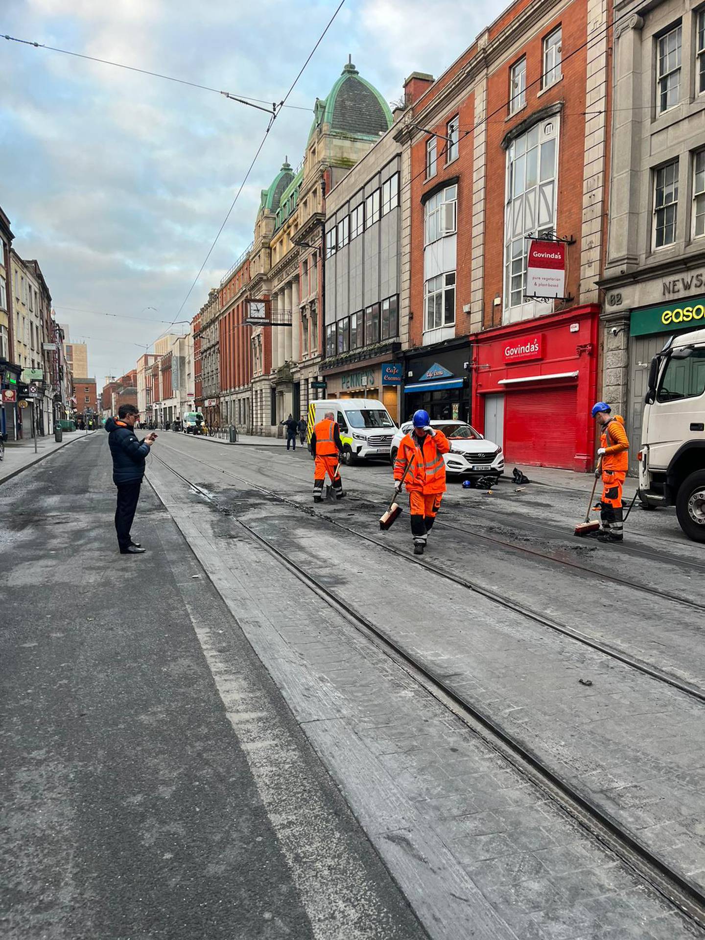 Shops damaged in rioting and looting in Dublin city centre on Thursday pictured on Friday morning. Photograph: Conor Pope
