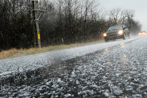 Drivers urged to slow down as hailstone warning issued