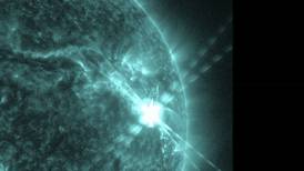 Nasa image shows large solar flare that disrupted radio signals on Earth