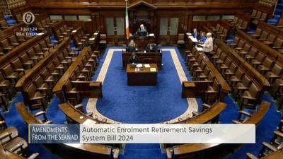 Dáil chamber empty as 'historic' pension Bill passes