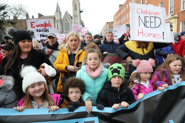 ‘Homes not hotels’: Thousands march in Dublin against homelessness