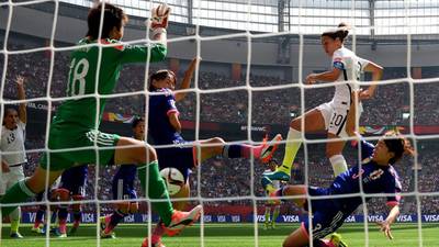 Carli Lloyd becomes toast of America after hat-trick heroics down Japan