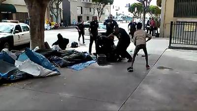 Video captures Los Angeles police killing homeless man