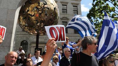 Thousands turn out for  Greek protest in Dublin